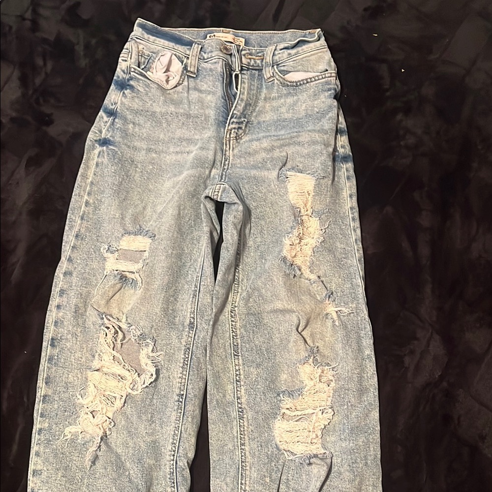 SO Blue Flare Wide Leg Jeans with Vintage Appeal